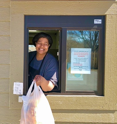 Goody Gourmets Owner, Jackie Chesser,  Handing You Your Order at the Drive up Wndow